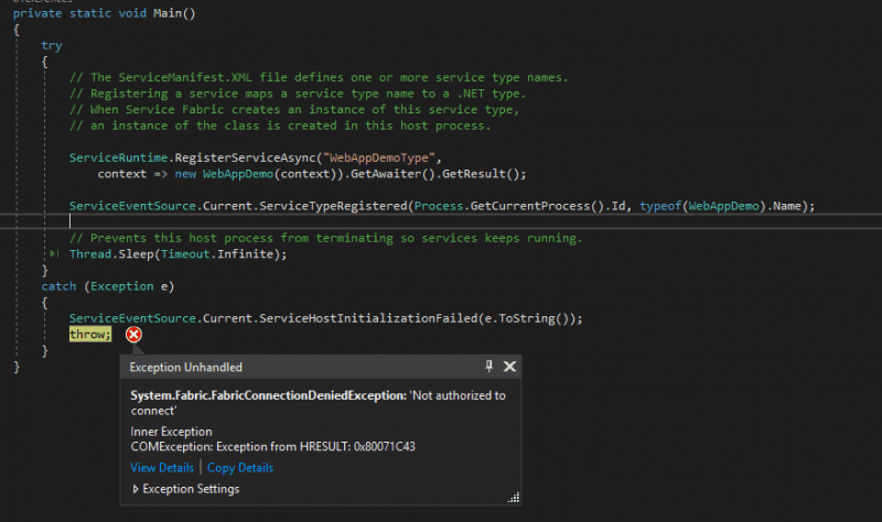 Service Fabric and “Not Authorized to Connect” error – Paris Polyzos' blog