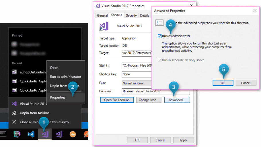 visual studio 2017 shortcut